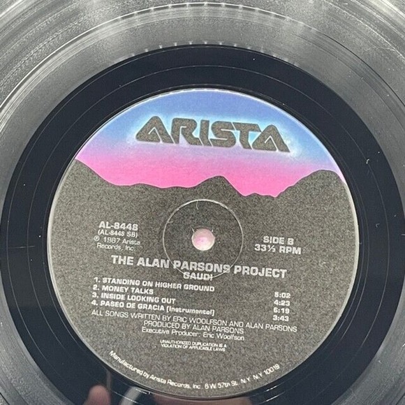 The Alan Parsons Project Gaudi Vinyl Record LP 1987 Arista AL-8448 Rock US - Picture 5 of 8